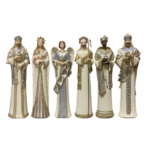 6 Piece Resin Cream Nativity Set