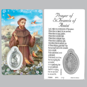Saint Francis Holy Card & Medal