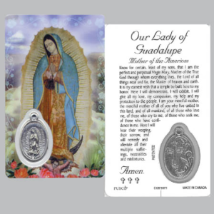 Our Lady of Guadalupe Holy Card & Medal