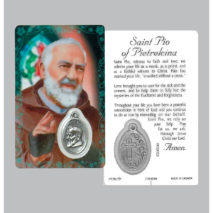 Saint Padre Pio Holy Card & Medal