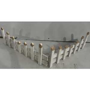 90cm White Wooden Picket Fence with Gold Tips