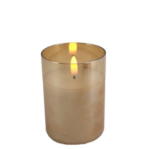 Small Gold Glass Pillar Candle