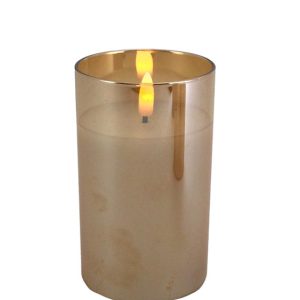 Large Gold Glass Pillar Candle