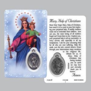 Mary Help of Christians Holy Card & Medal