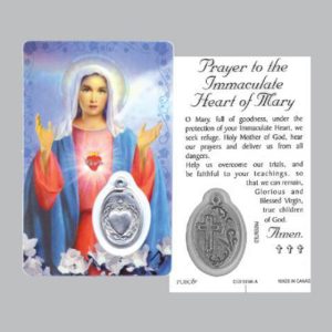Immaculate Heart of Mary Holy Card & Medal