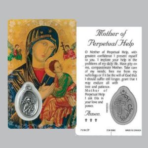 Mother of Perpetual Help Holy Card & Medal