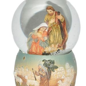 Holy Family Globe with Shepherd Base