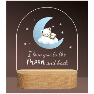 Moon and Back - LED Night Light - Blue
