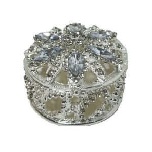 Silver Crystal Rosary Box