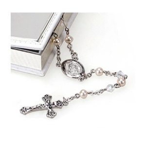 Clear and White Pearl Rosary