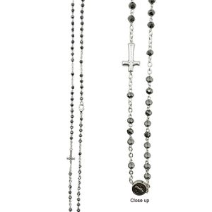Rosary Necklace Crystal - Silver