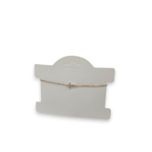 Pink Sterling Silver Small Cross Bracelet