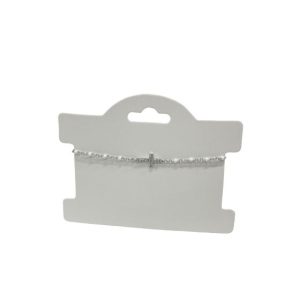 Sterling Silver White Bead Cross Bracelet