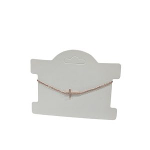 Pink Sterling Silver Large Cross Bracelet