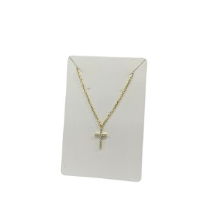 Yellow Sterling Silver Cross Necklace