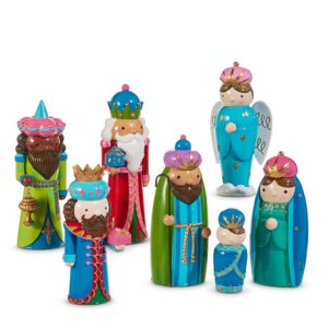 7 Piece Multicoloured Nativity Set