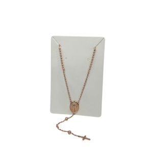 Pink Sterling Silver Rosary Necklace