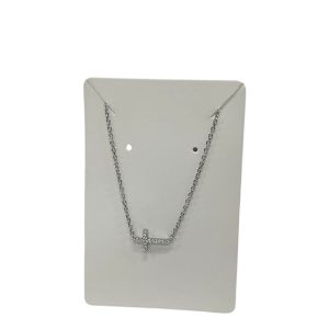 Sterling Silver Side Cross Necklace
